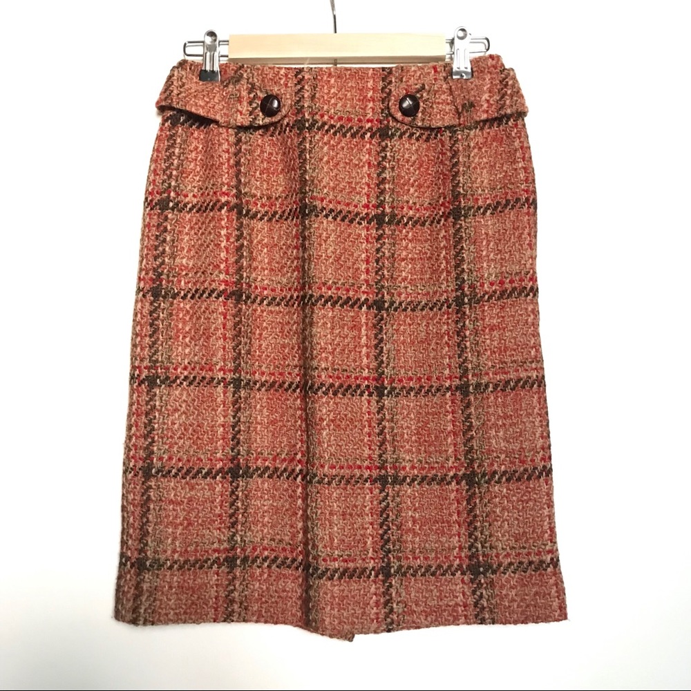 Talbots orange wool tweed lined skirt - Picture 10 of 10